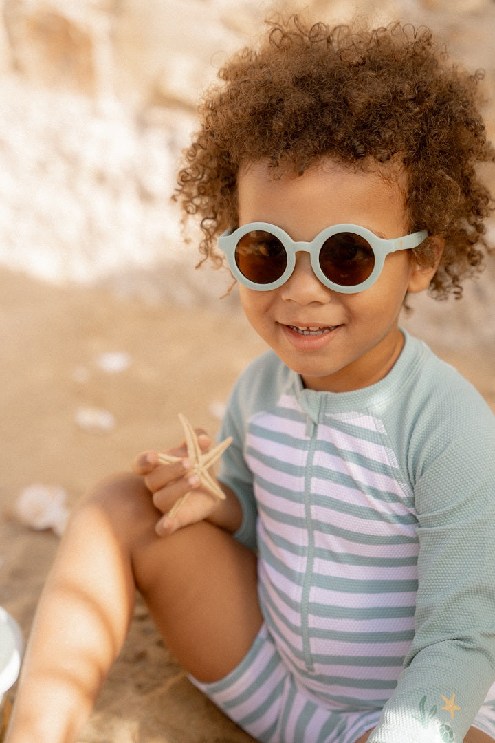 Long-sleeved swimsuit Stripes Surf Blue | Little Dutch