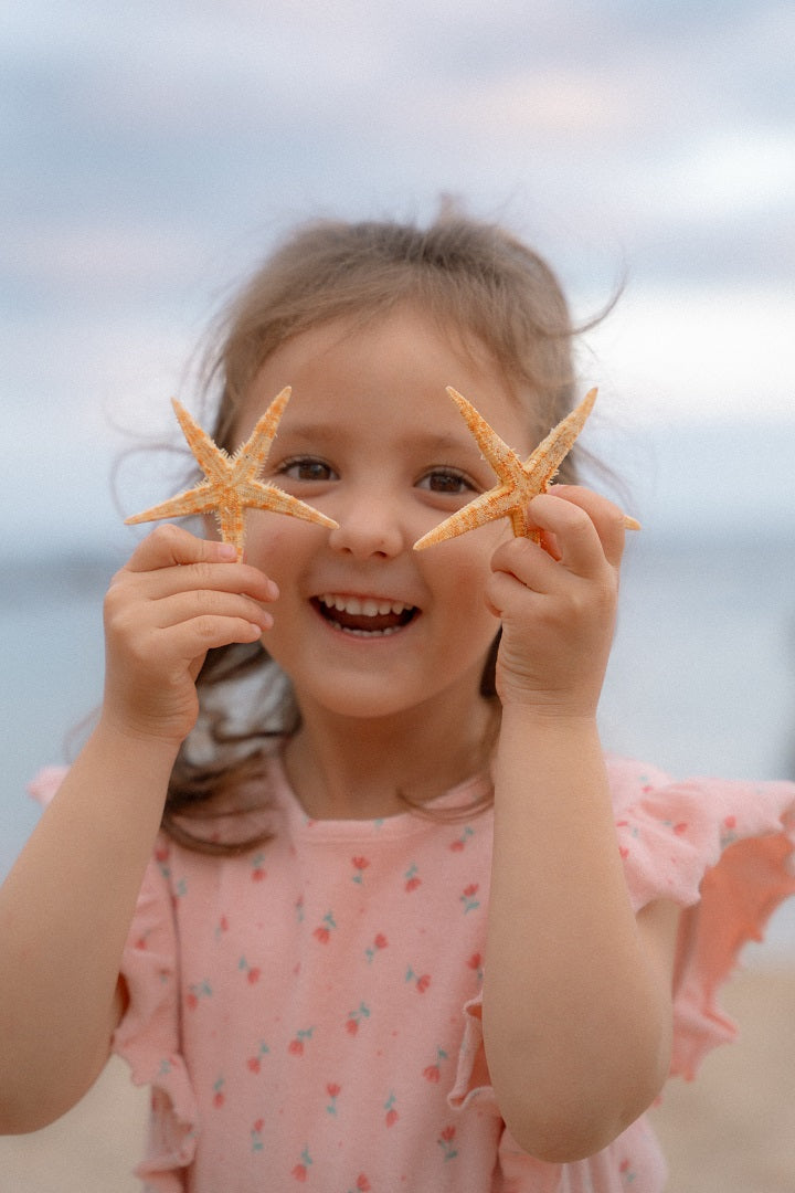 Sunny Flowers Blush Pink Romper | Little Dutch
