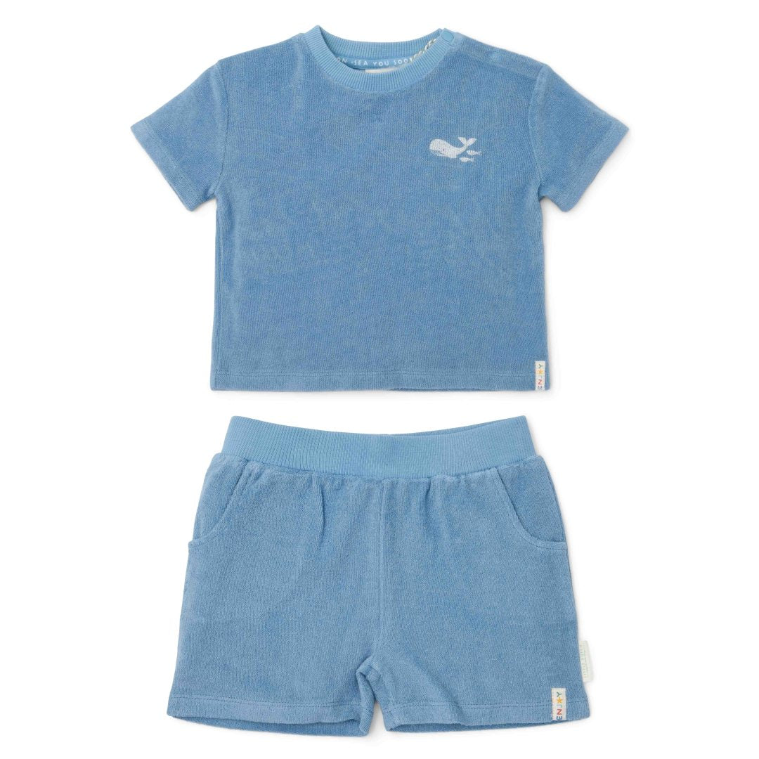 T-shirt and shorts Ocean Sea Life Ocean Blue | Little Dutch