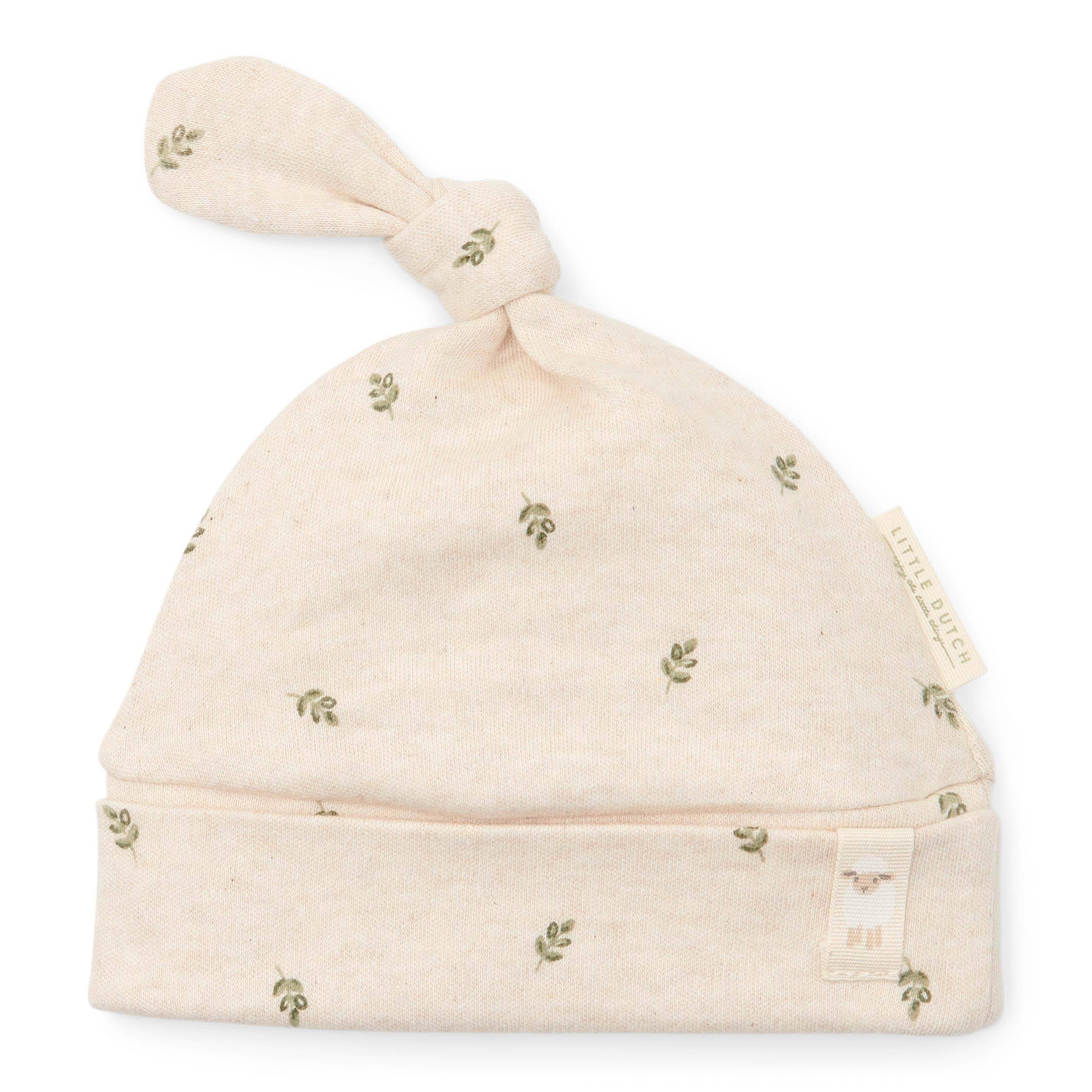 Hat with Button Green Leaves - 1 - 0-3 M | Little Dutch