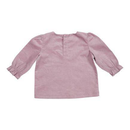 Long-sleeved T-shirt Vintage Little Flowers Mauve Cord | Little Dutch