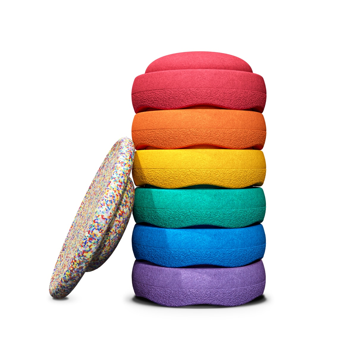 Balance Board + stacking stone Rainbow Set classic | stacking stone