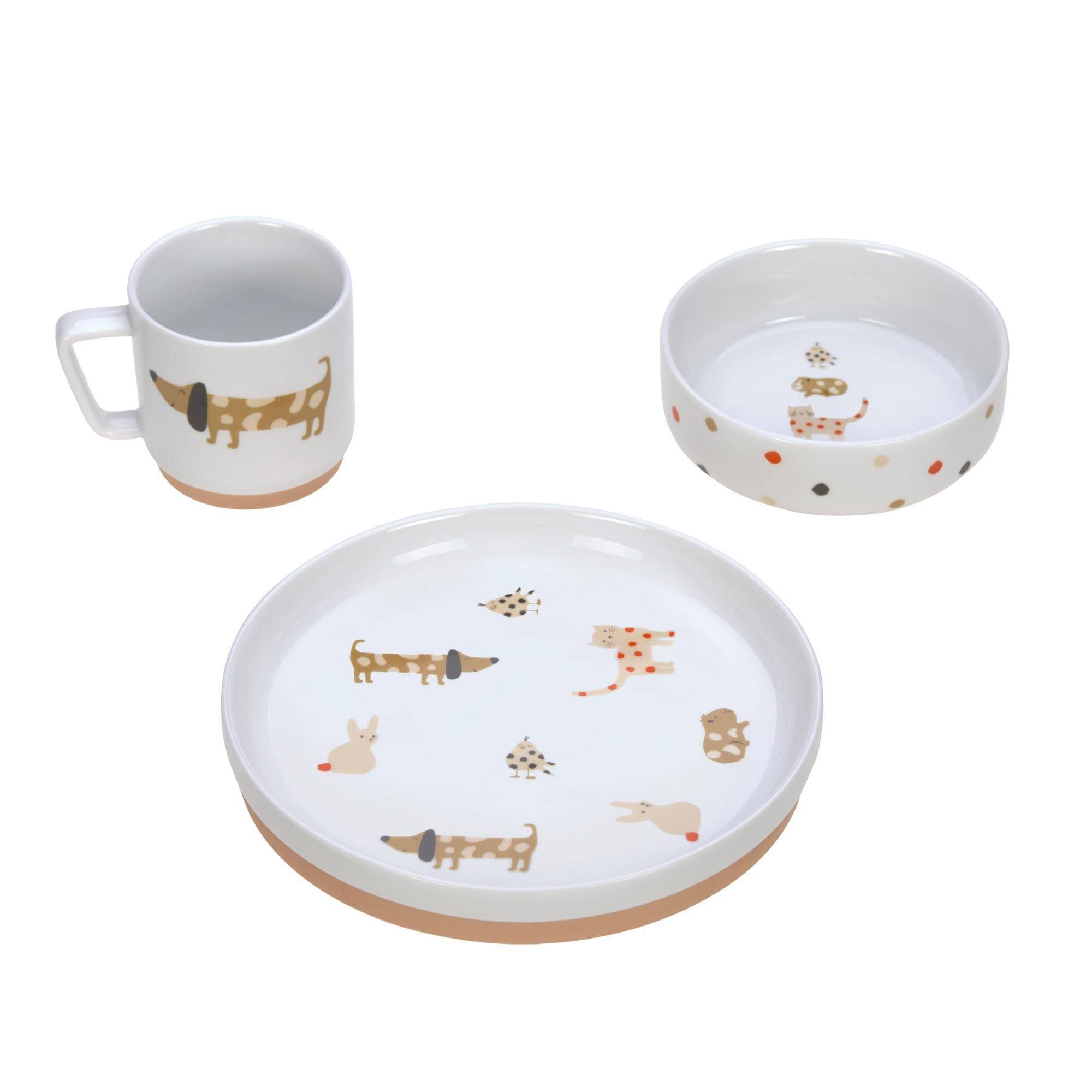 Children's porcelain dinnerware set - Little Mateys - Spicy orange | Casual