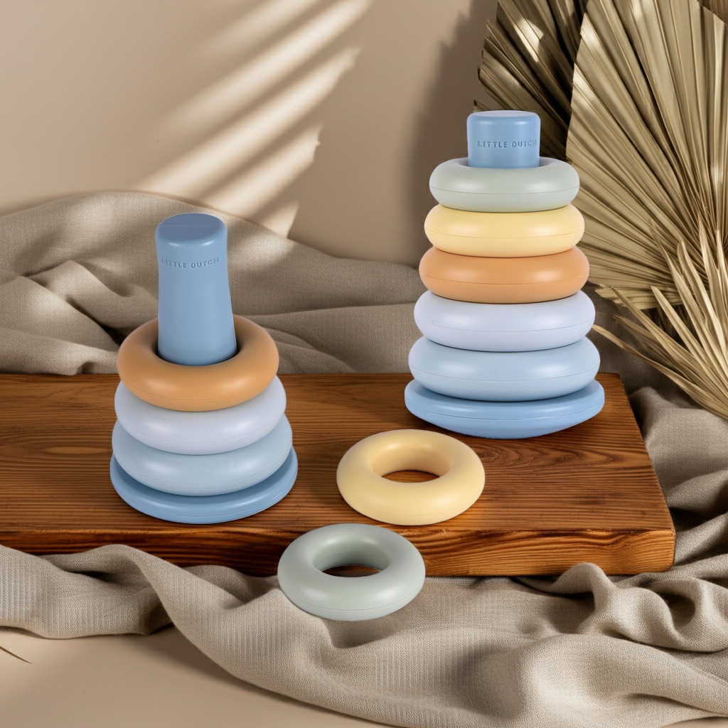 Stacking tower plastic, blue | Little Dutch