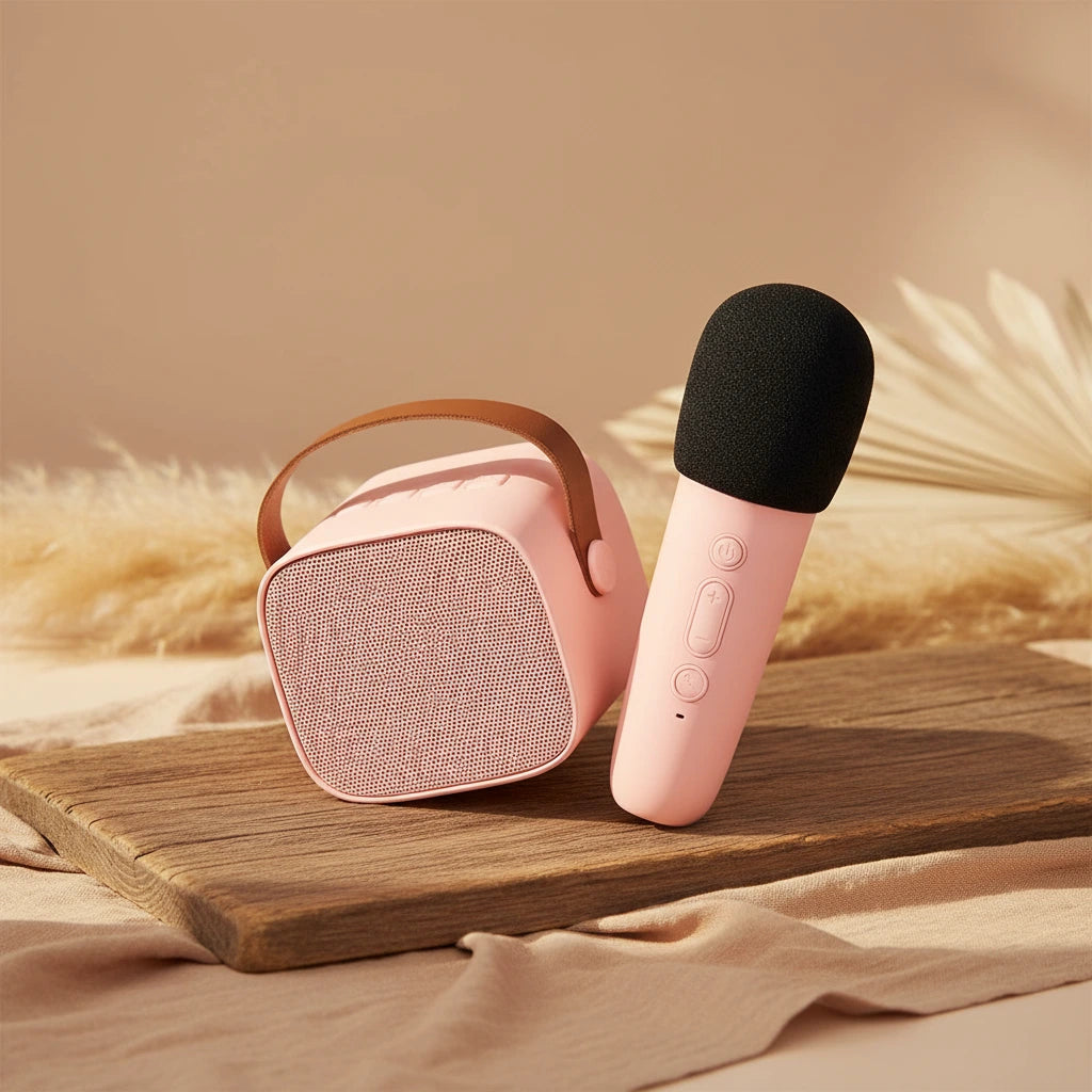 Karaoke Set - Bluetooth Speaker &amp; Microphone Rose | Lalarma