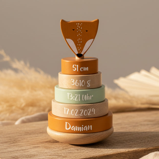 Mr. Fox Wooden Stacking Tower - for Birth | Trixie