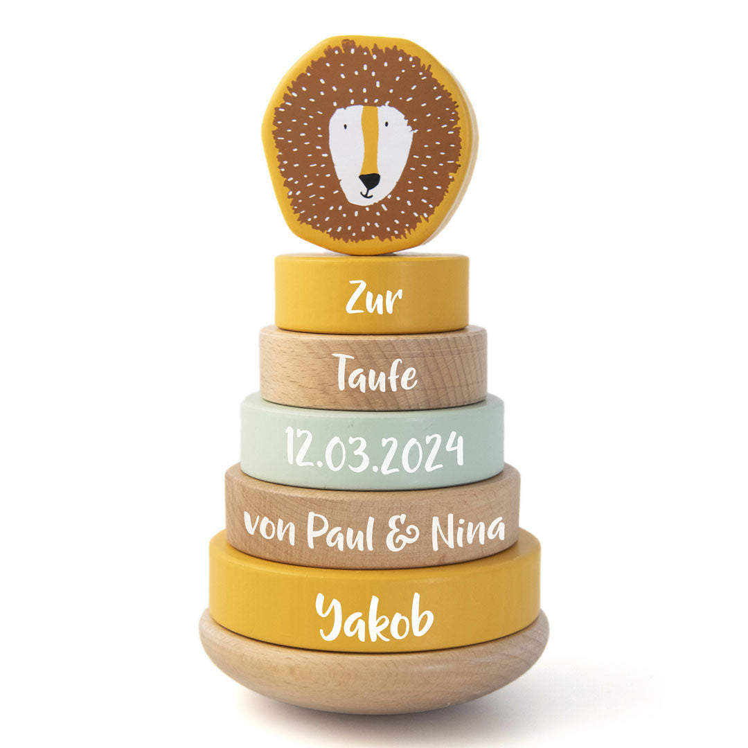 Wooden Stacking Tower - Mr. Lion - For the Baptism | Trixie