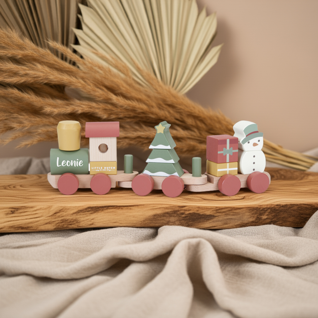 Wooden Christmas Train - Printed