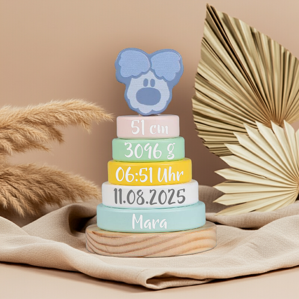 Wusel &amp; Pip Baby Wusel Stacking Tower for Birth | by Schmatzepuffer®