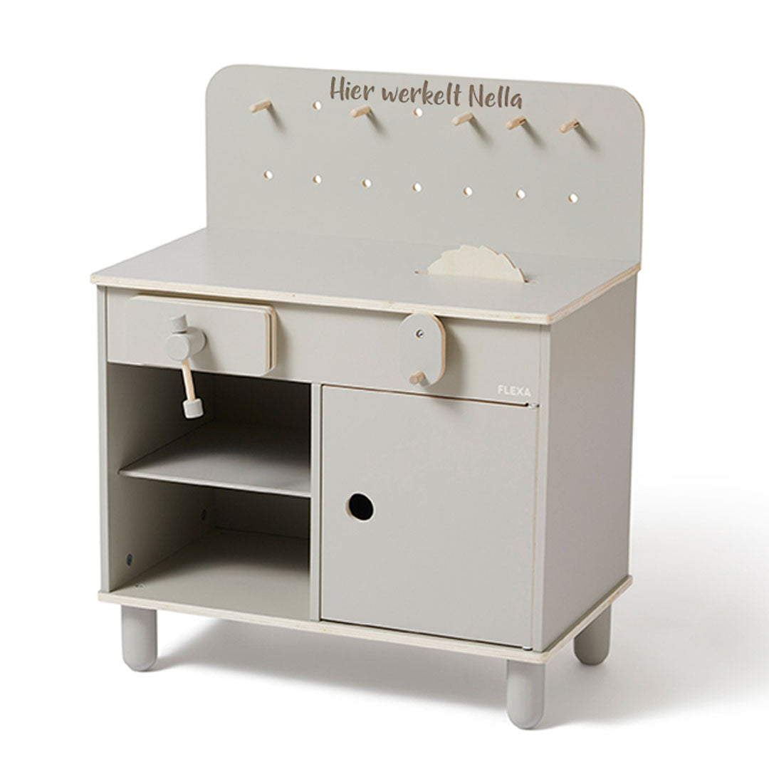 Workbench wood Play natural grey I Flexa by Schmatzepuffer® customizable