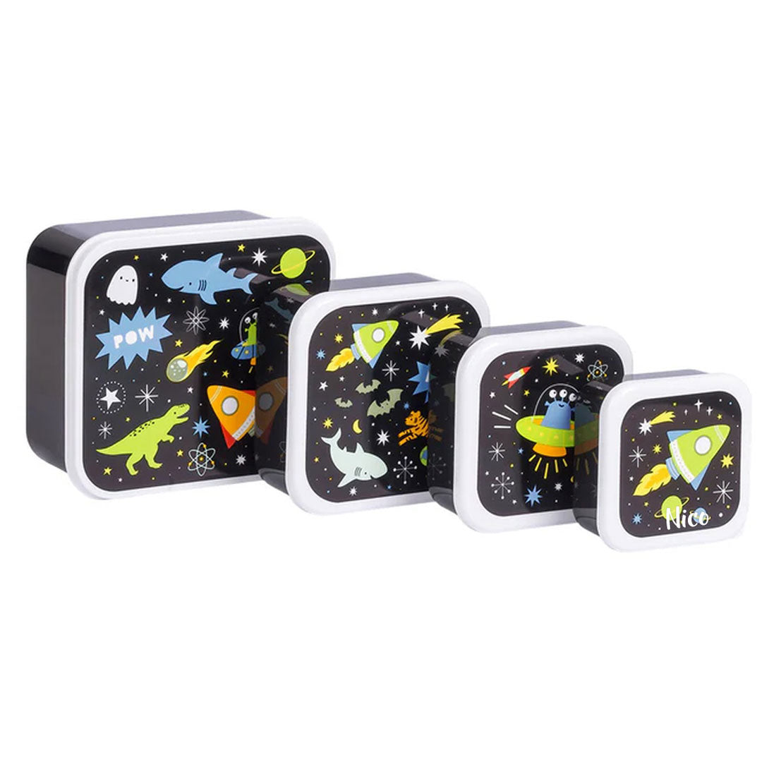 Lunch boxes set of 4 - Galaxy | A Little Lovely Company