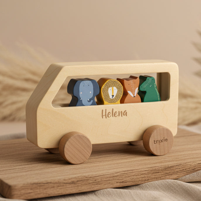Wooden bus for animals, laser-cut for birth | Trixie