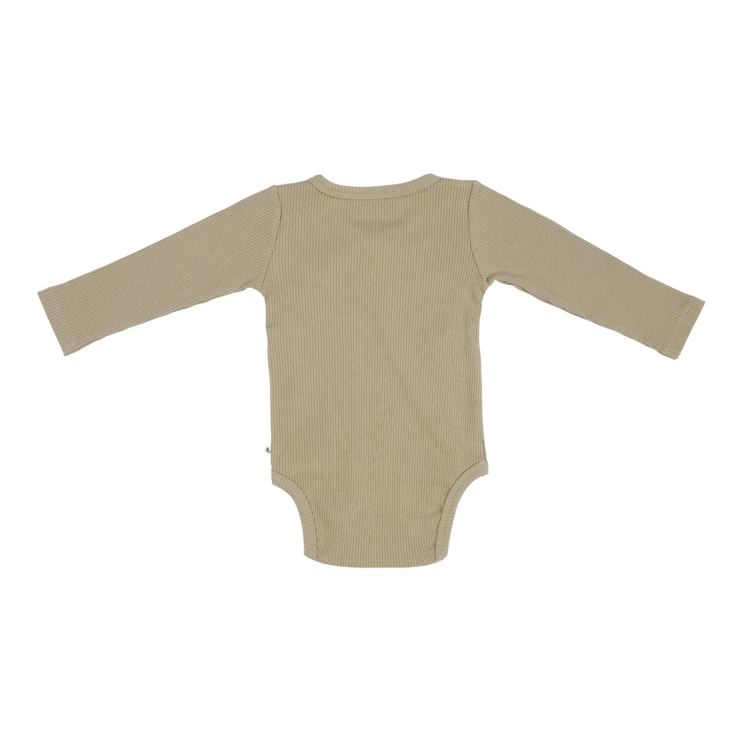 Long-sleeved wrap bodysuit olive | Little Dutch