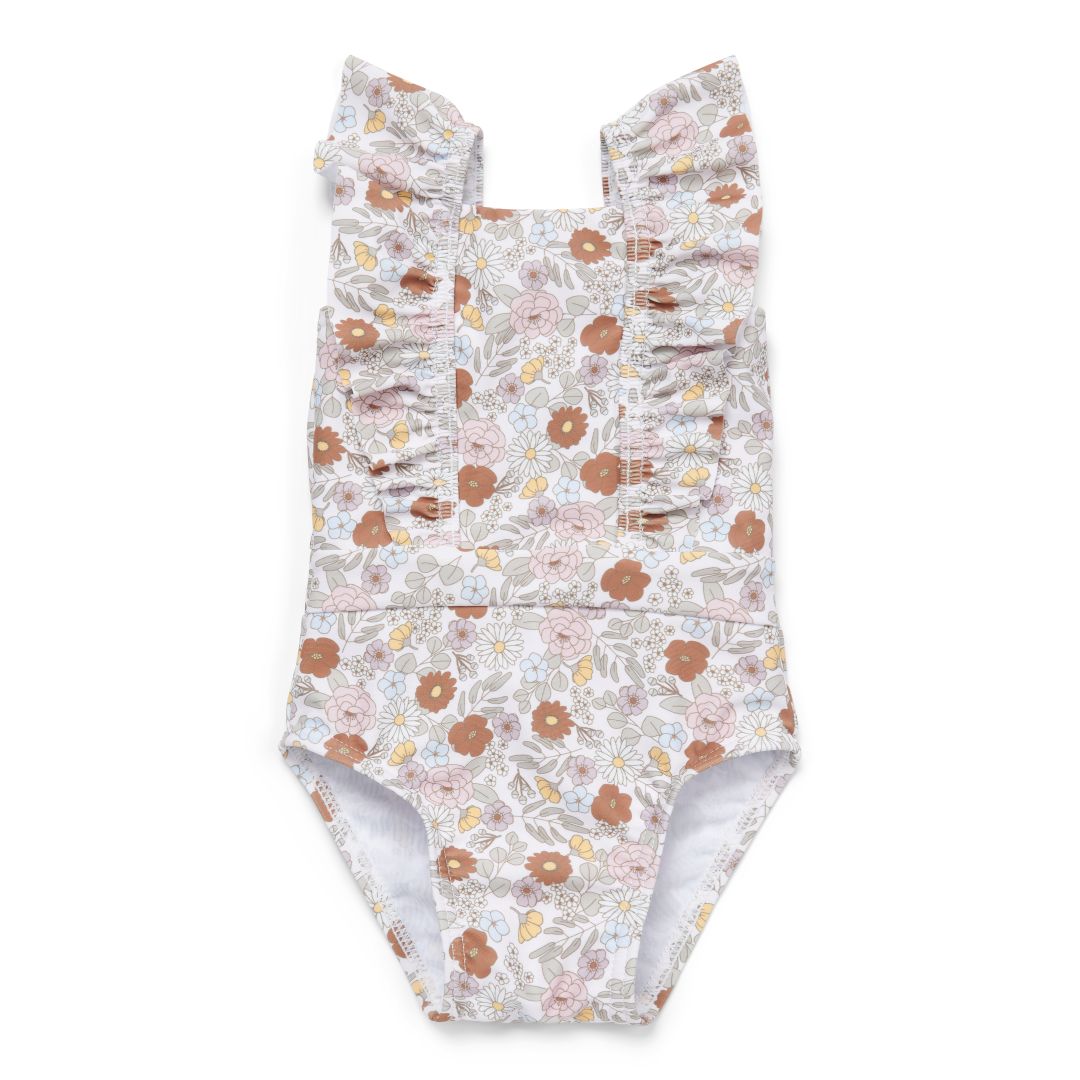 Swimsuit with ruffles Vintage Little Flowers | Little Dutch