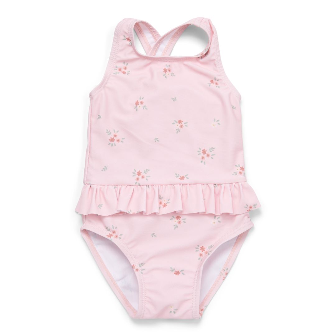 Swimsuit with flounces Rosy Meadows | Little Dutch