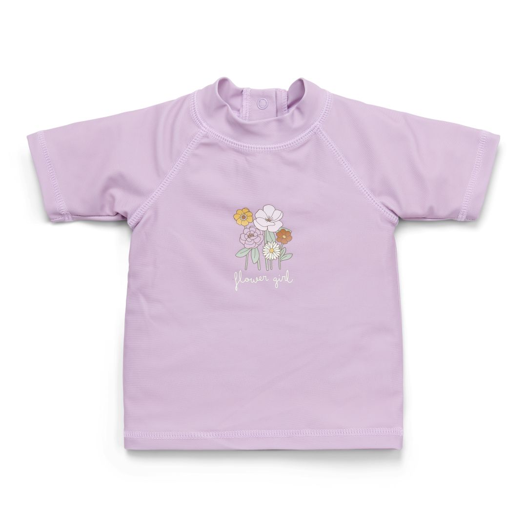 Mauve short-sleeved swim T-shirt | Little Dutch