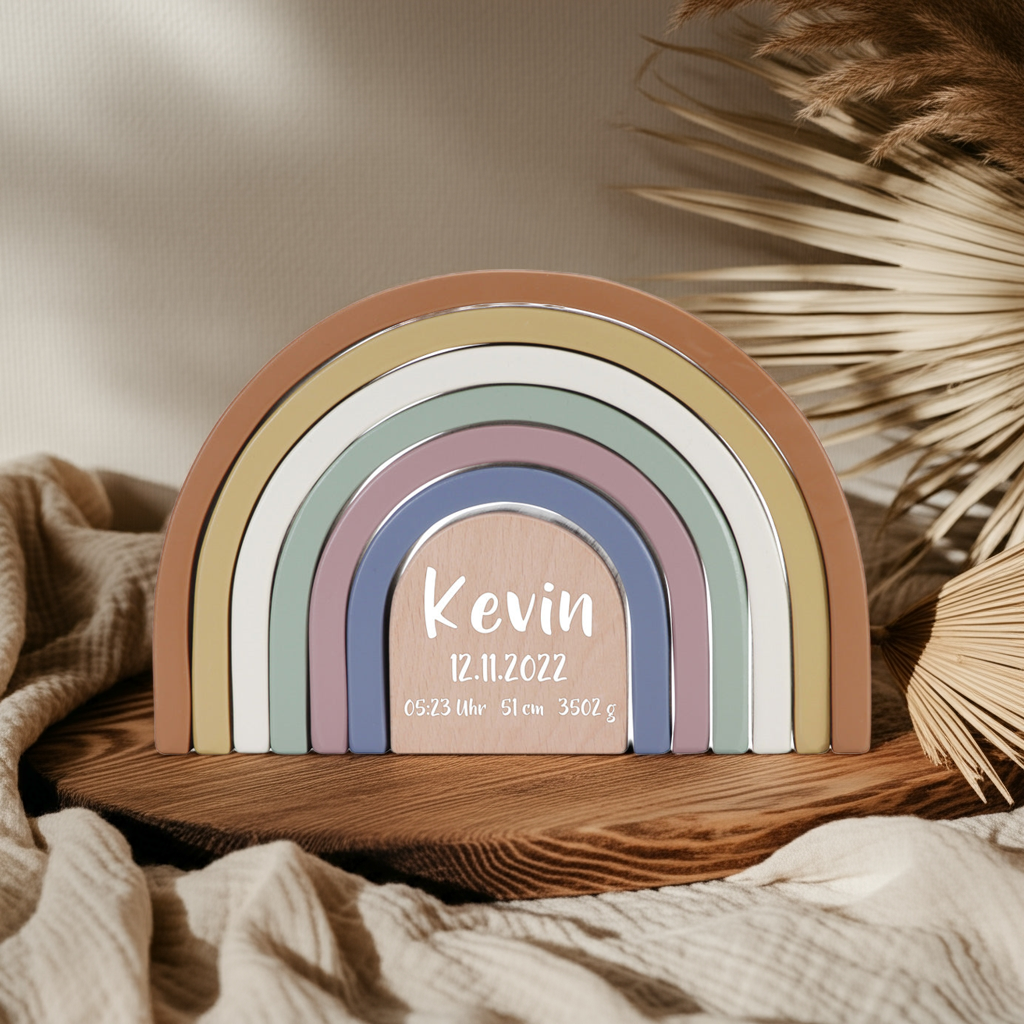 Stackable Rainbow Vintage – Personalized Gift for a Newborn