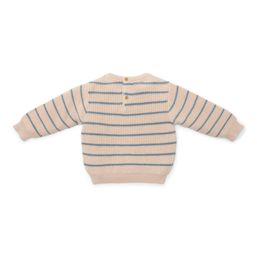 Knitted sweater Ice blue stripes | Little Dutch