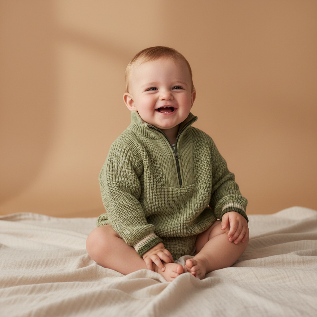 Knitted Sweater Green | Little Dutch