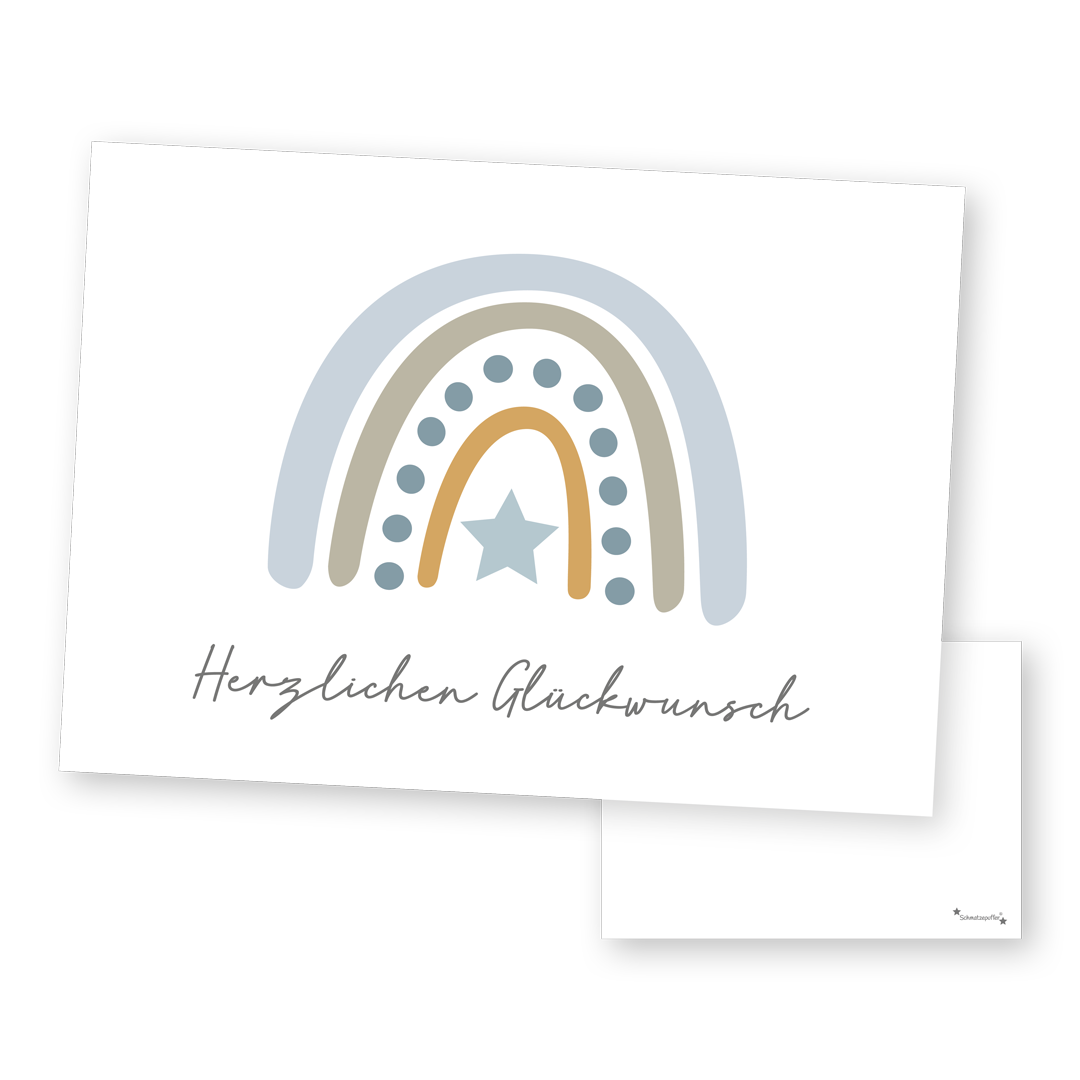 Personalized blue greeting card - Congratulations | Smoochy