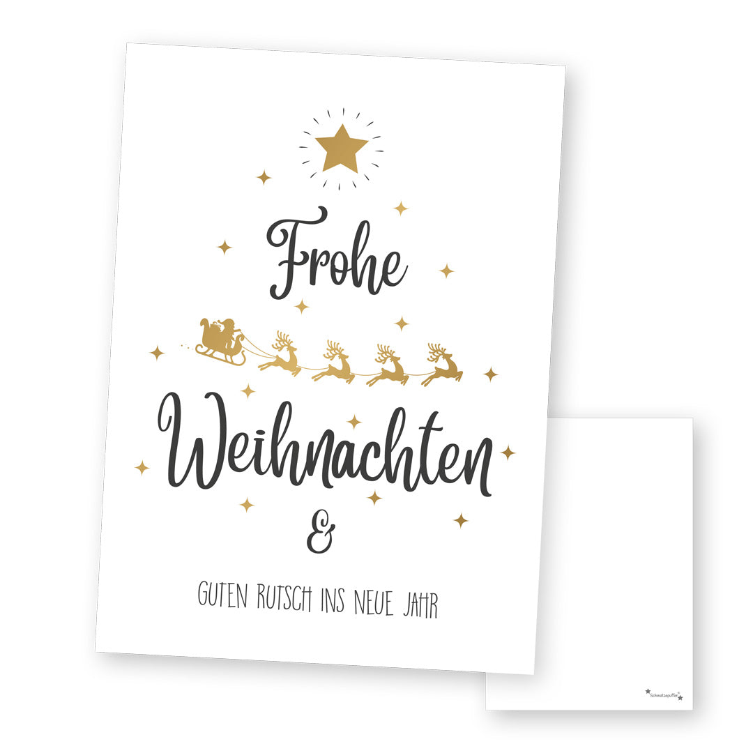 Greeting card "Merry Christmas" - Sleigh