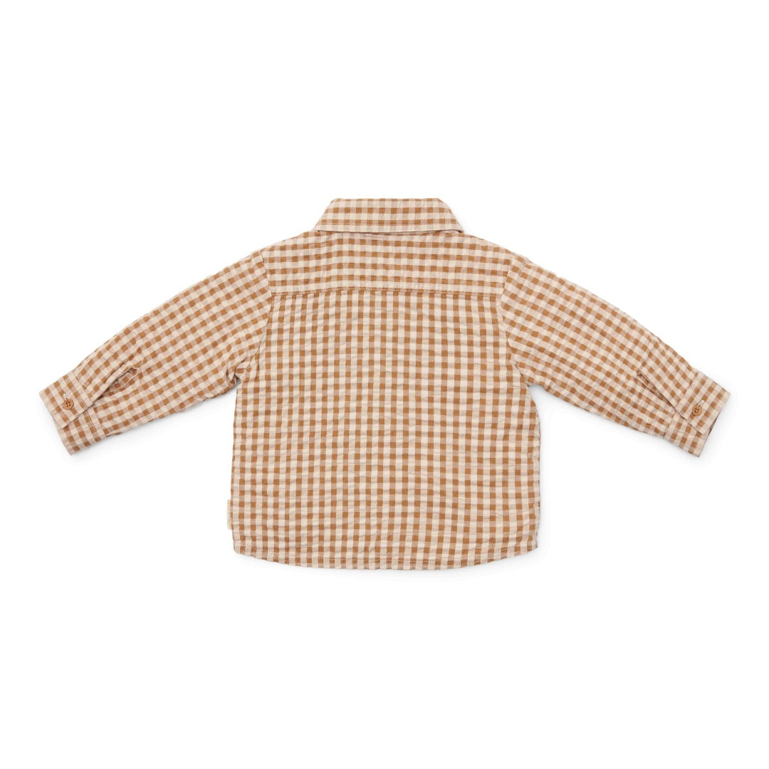 Brown check blouse for boys | Little Dutch
