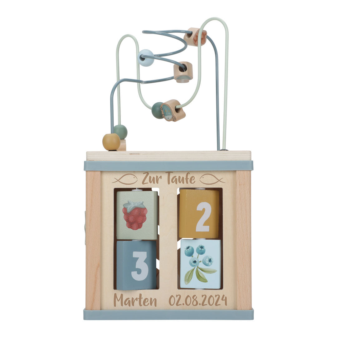 Motor skills cube Forest Friends "For the christening"