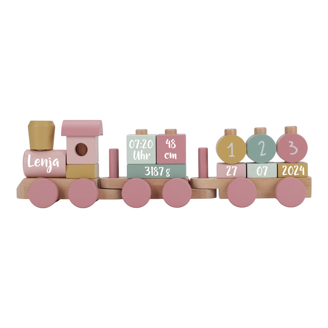 Personalized Wooden Train Fairy Garden – Gift for a Newborn