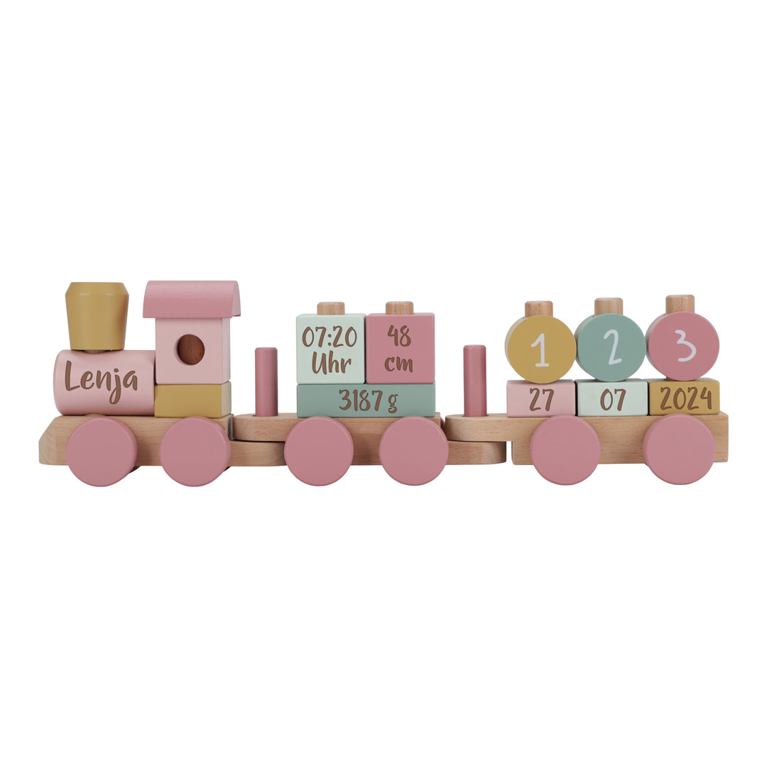Personalized Wooden Train Fairy Garden – Gift for a Newborn