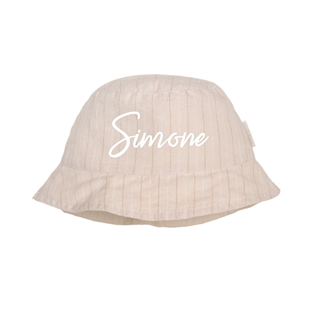 Hat reversible Sand Stripes / Beige | Little Dutch