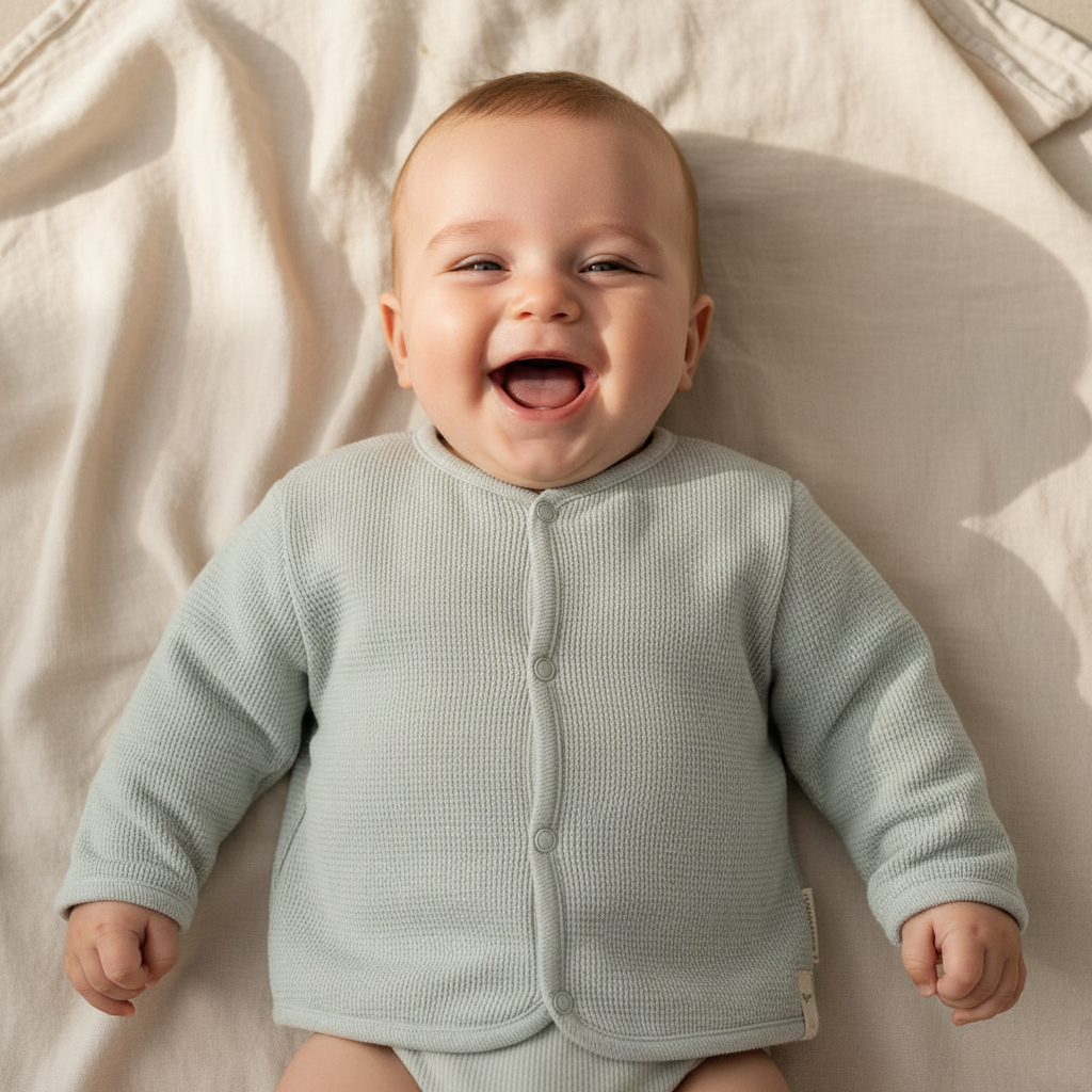 Jacket Waffle Soft Green - Little Farm | Little Dutch