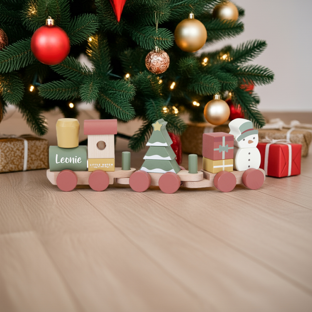 Wooden Christmas Train - Printed