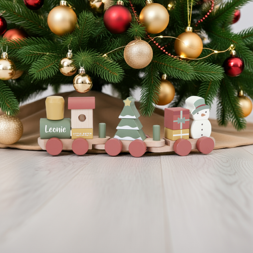 Wooden Christmas Train - Printed