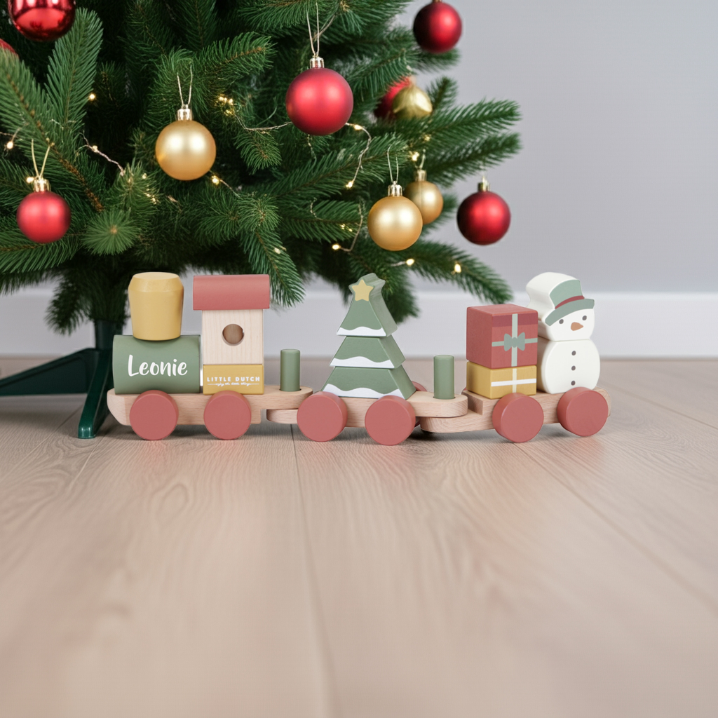 Wooden Christmas Train - Printed