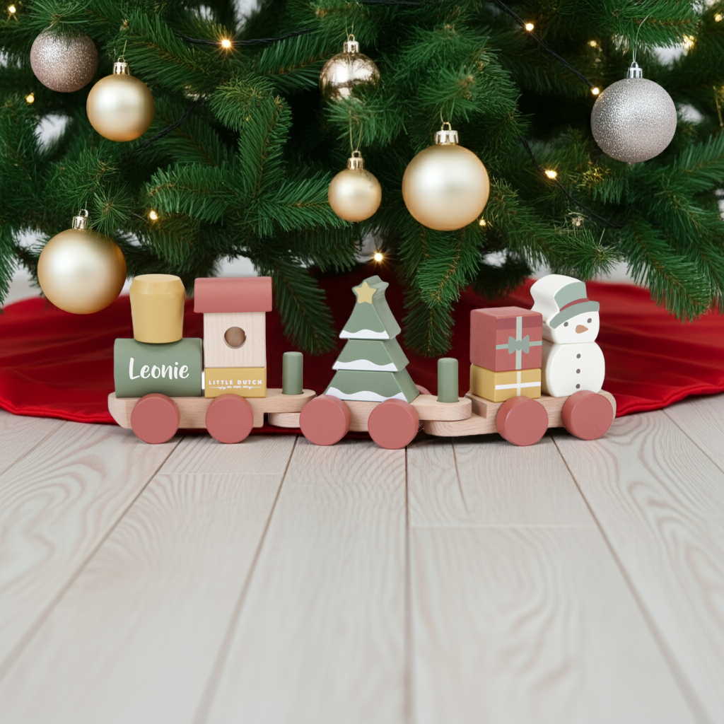 Wooden Christmas Train - Printed