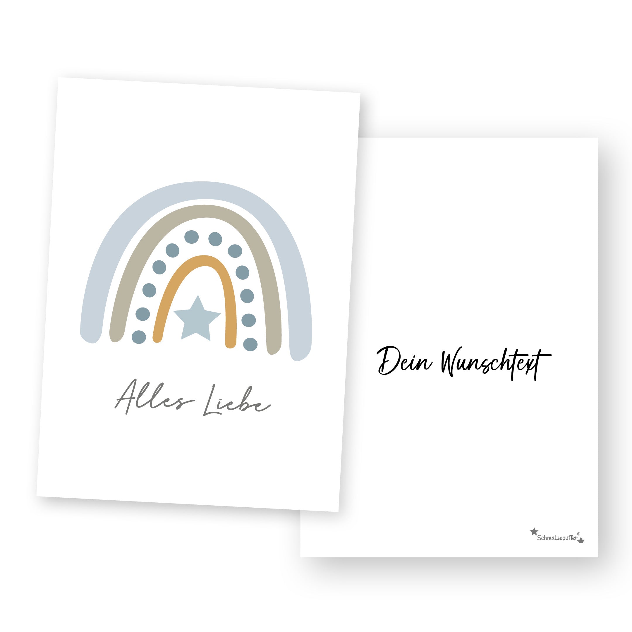 Personalized Blue Greeting Card - All My Love | Smooch Puff