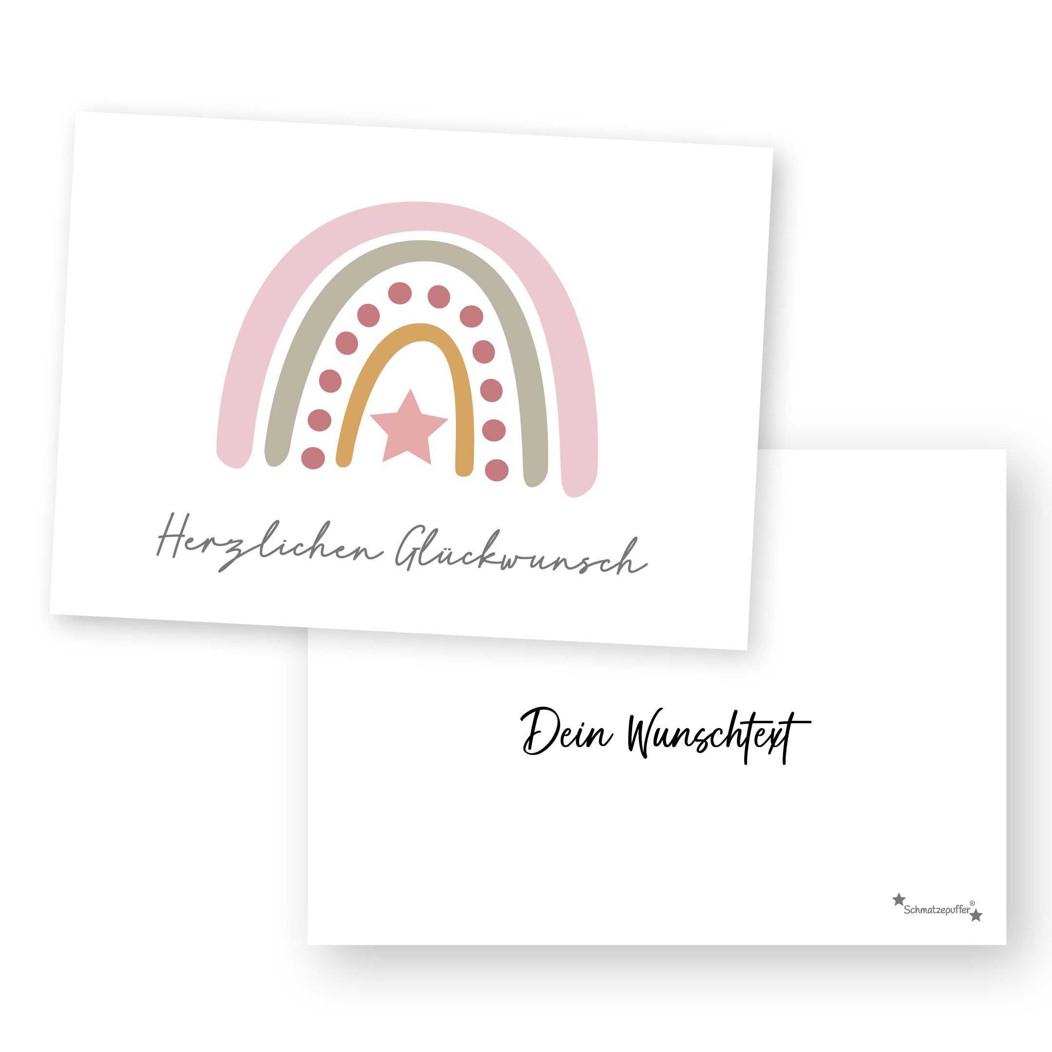 Personalized Pink Greeting Card - Congratulations | Smooch Puff