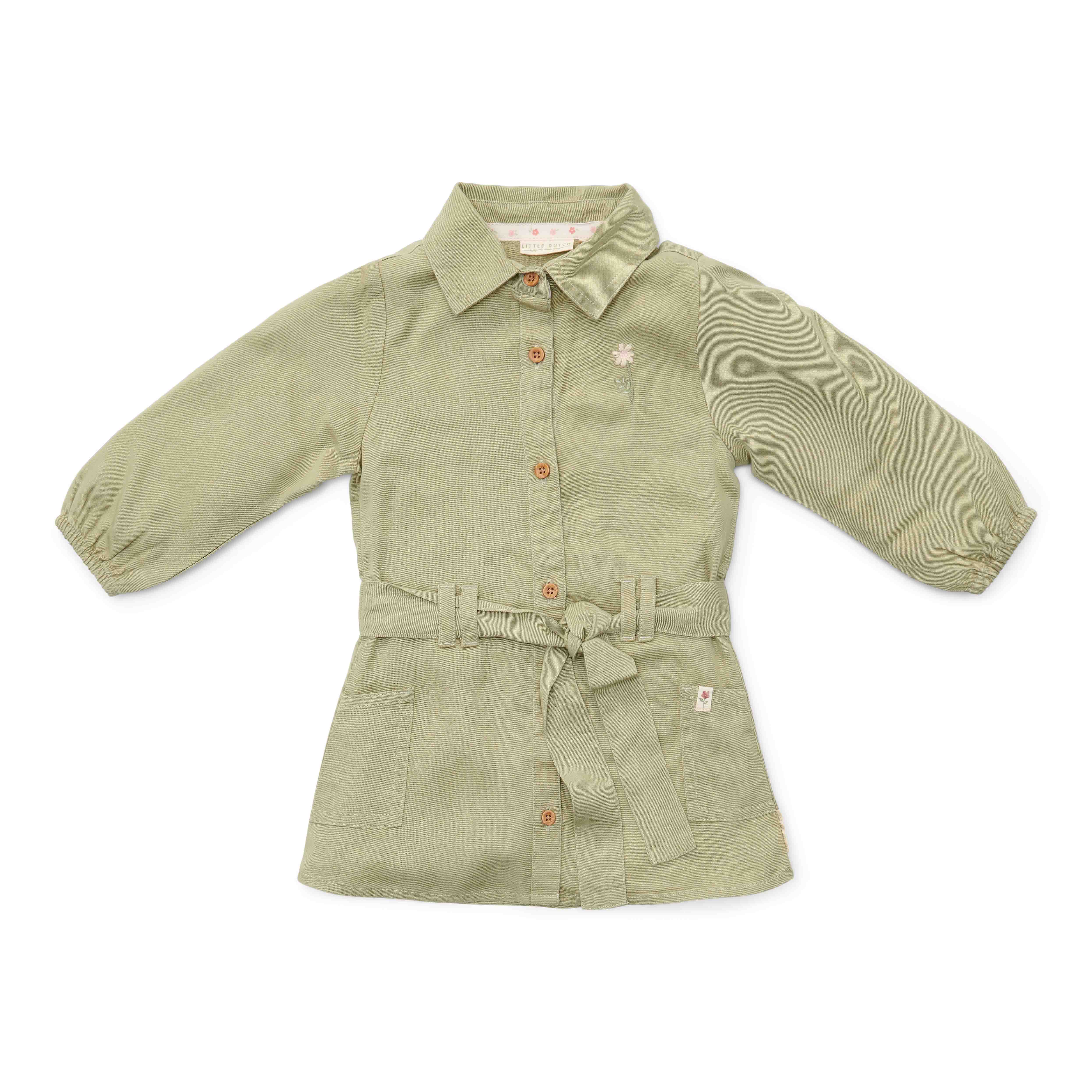 Long-sleeved dress in green – Little Farm | Little Dutch