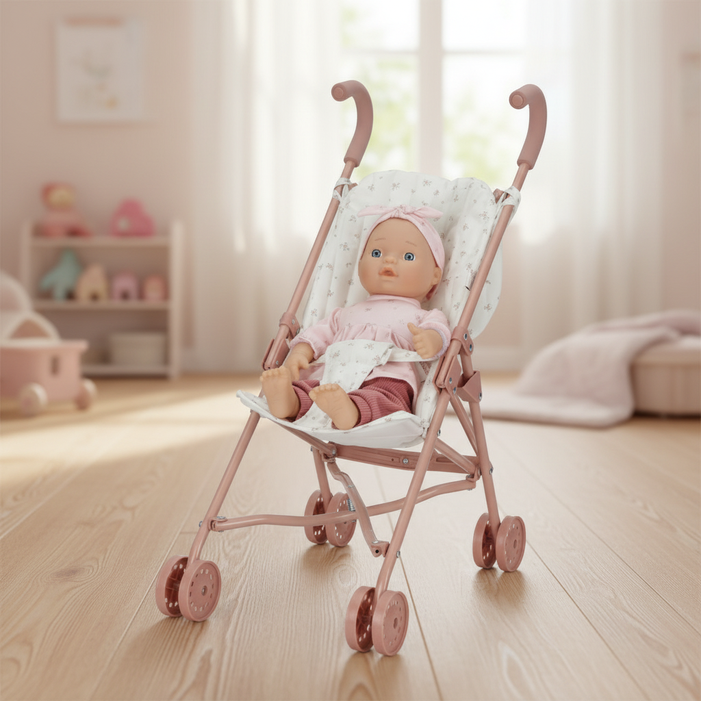 Doll buggy metal incl. buggy bag