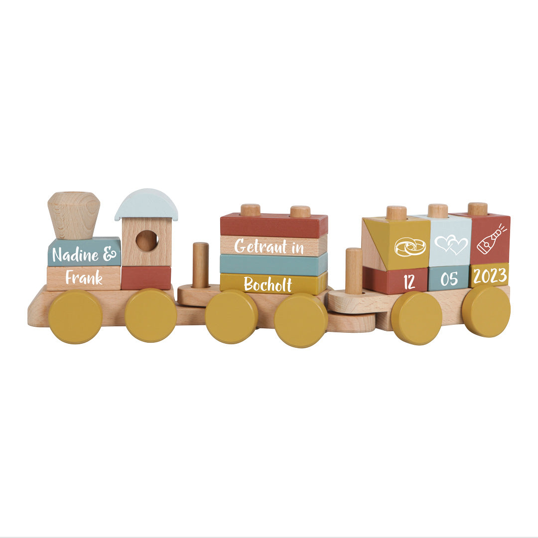 Wooden train Pure &amp; Nature - For weddings - printed