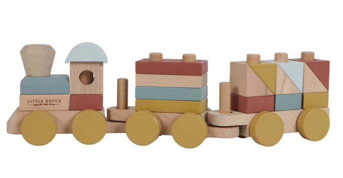 Wooden Train Pure &amp; Nature - For Baptism - printed