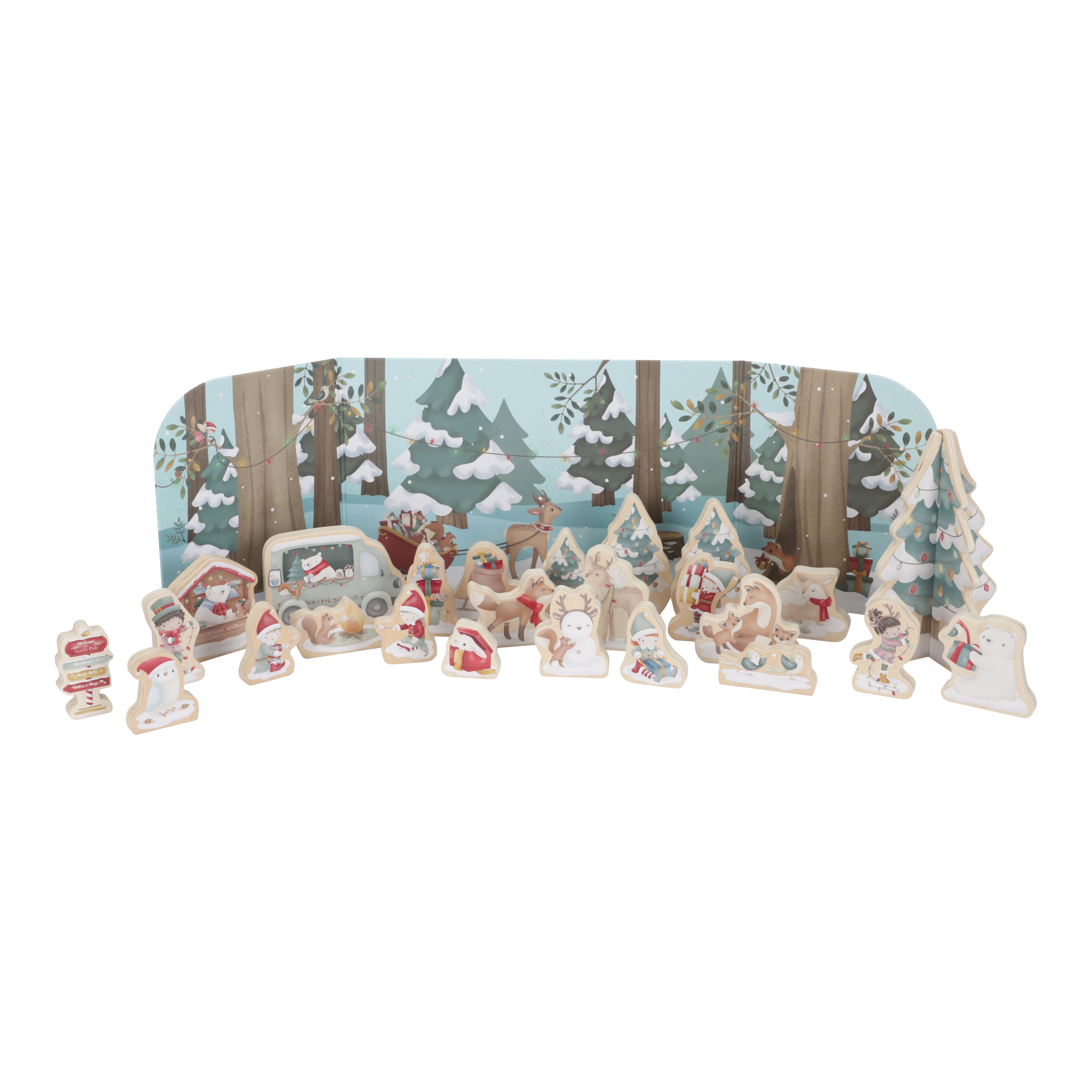 Wooden Advent Calendar Christmas Village | Little Dutch