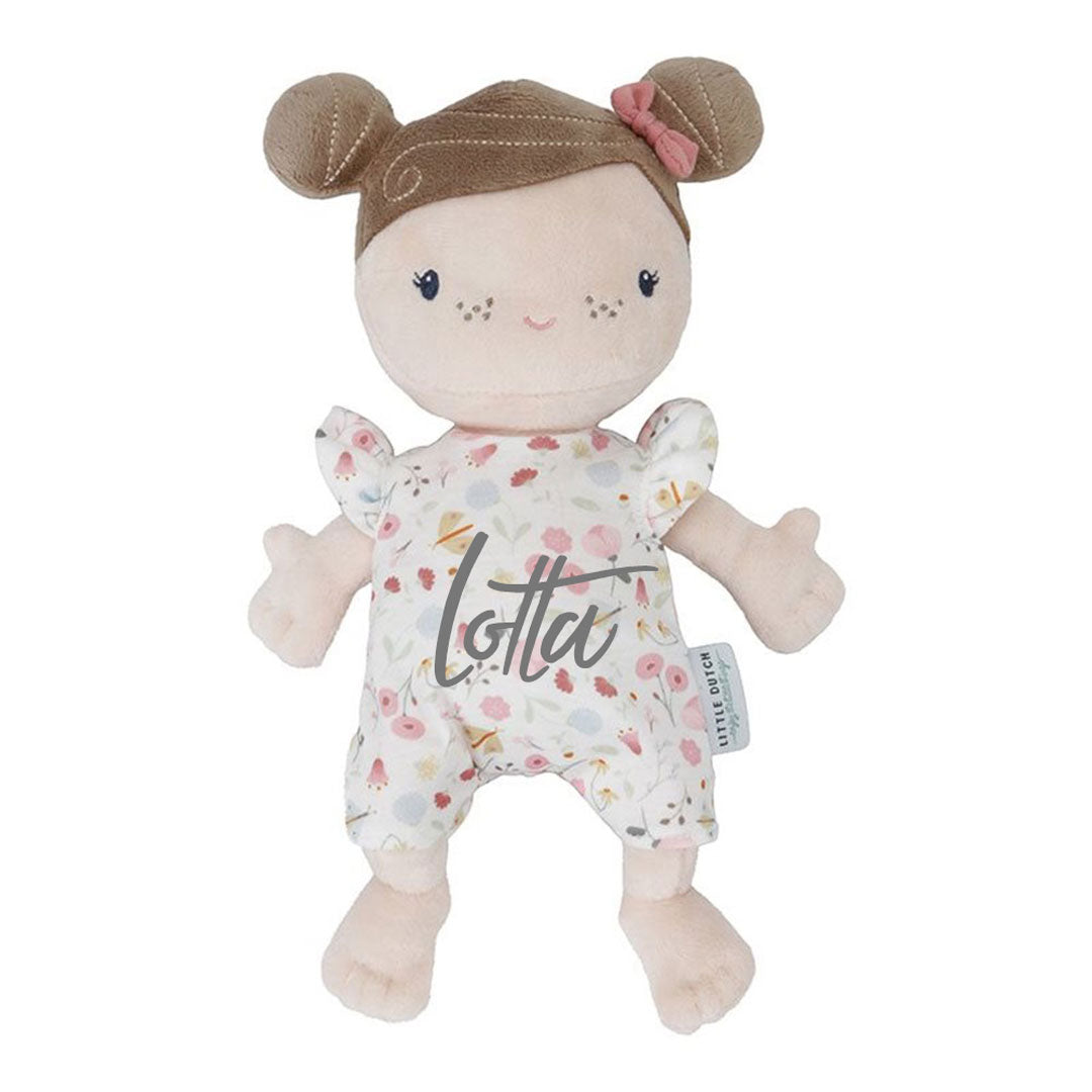 Doll's pram with baby doll, pink