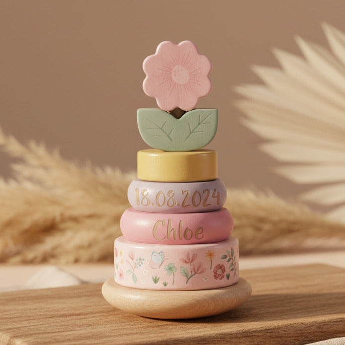 Wooden stacking tower Fairy Garden "For birth"