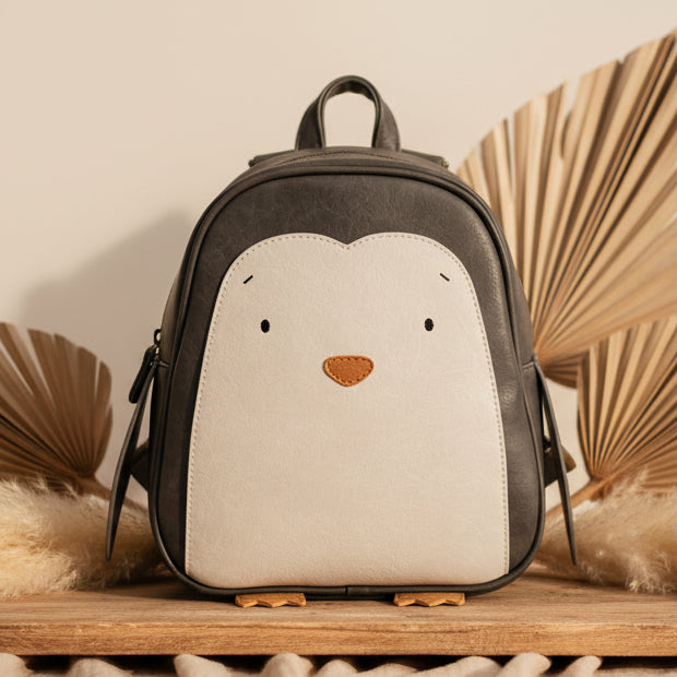 Backpack Penguin Alwin large, grey | Little Who