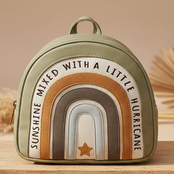 Rainbow backpack large, green | Little Who