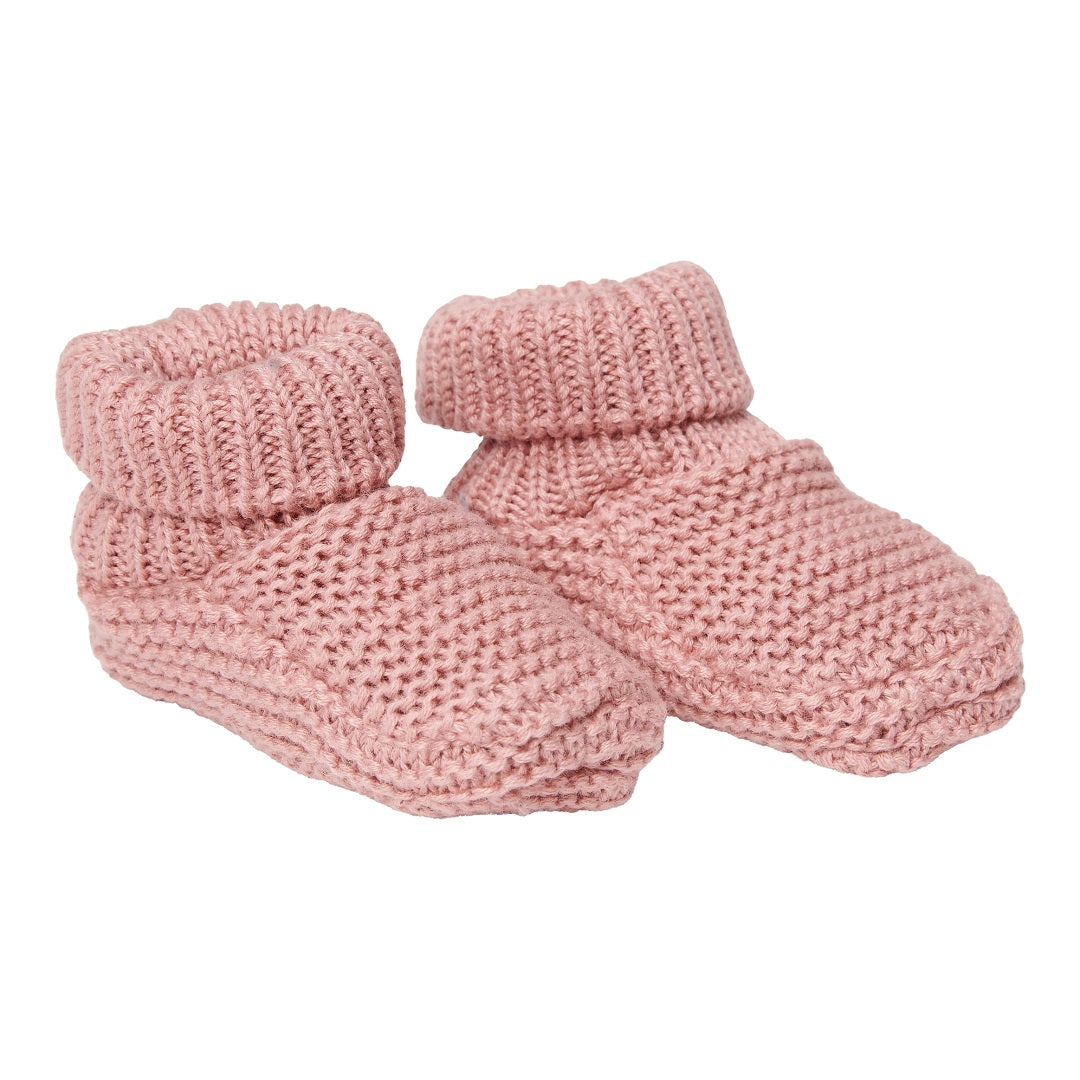 Knitted baby shoes Flowers &amp; Butterflies Pink, size 2 | Little Dutch