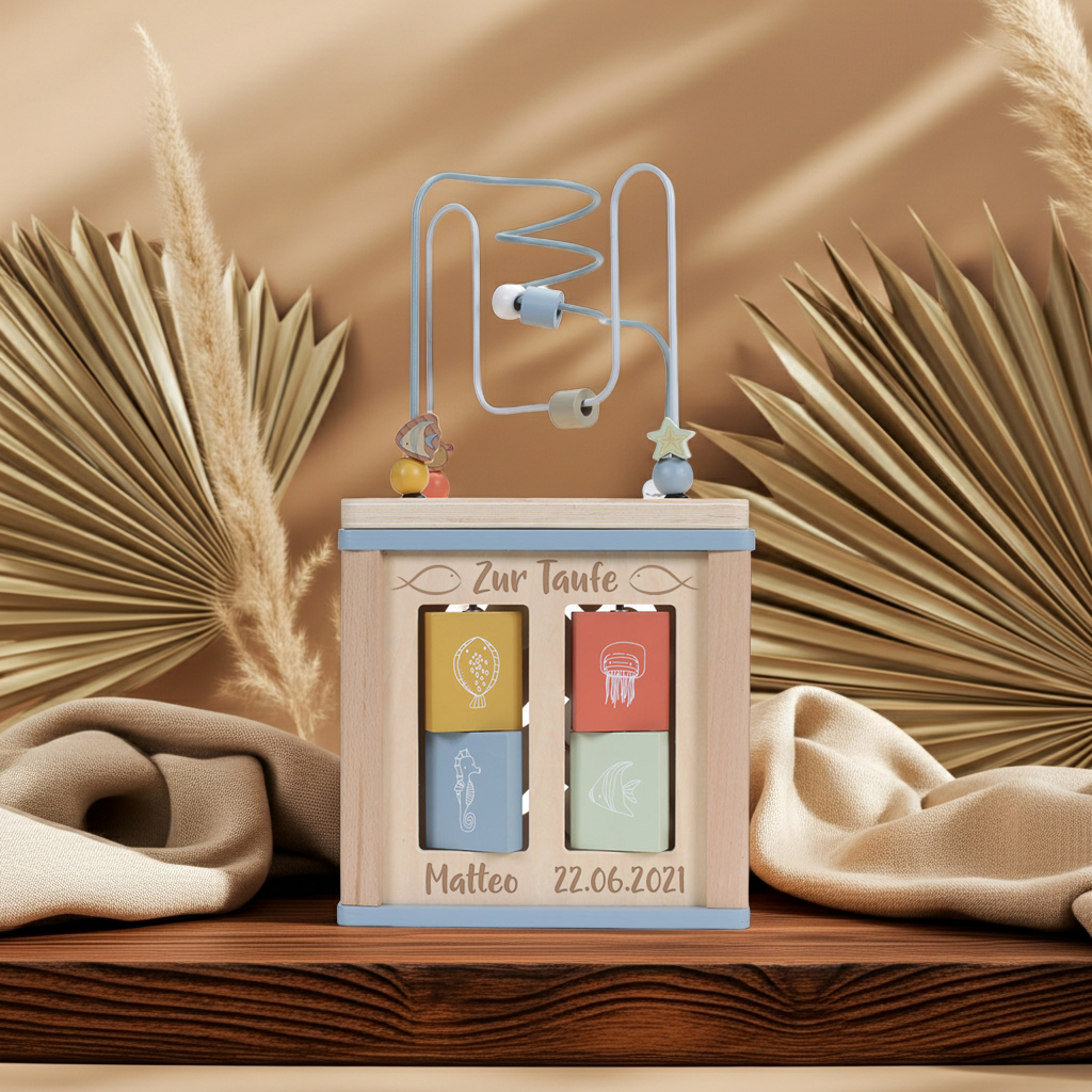 Wooden Activity Cube Ocean - For Baptism