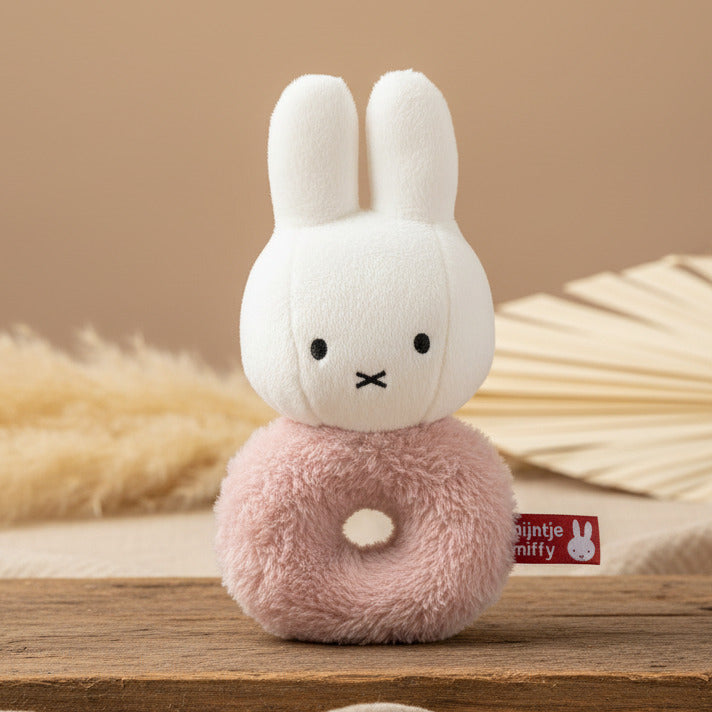 Rattle-grabbing toy rabbit Fluffy pink | Miffy x Tiamo
