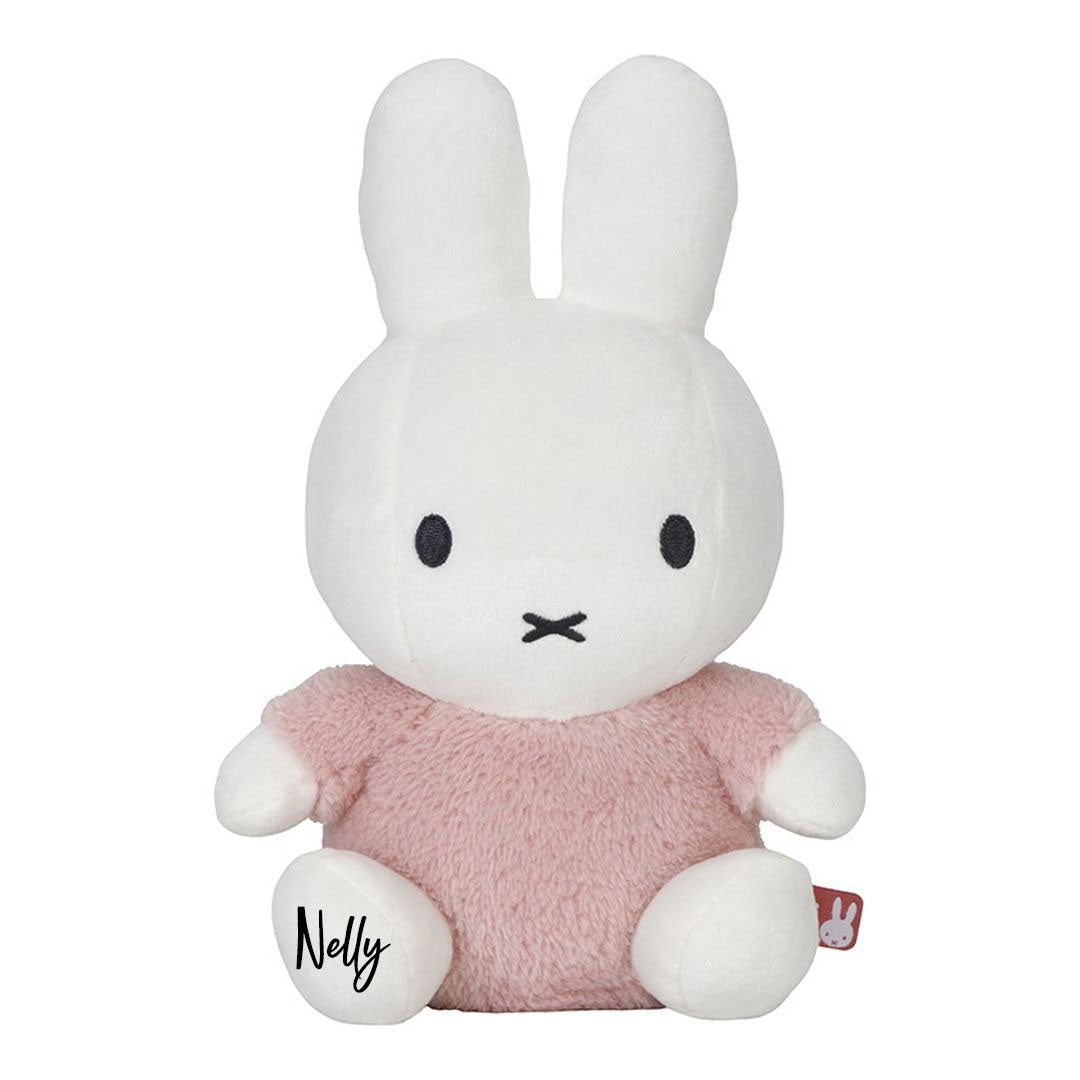 Fluffy bunny cuddly toy, 25 cm, pink | Miffy x Tiamo